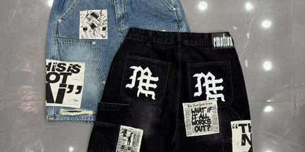 Mixed Emotion Patch Denim Shorts
