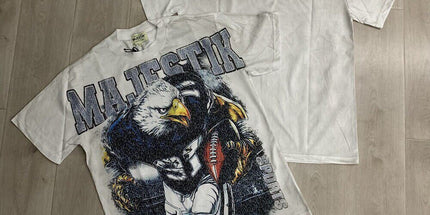 MAJESTIK vintage rhinestone casual T-shirt