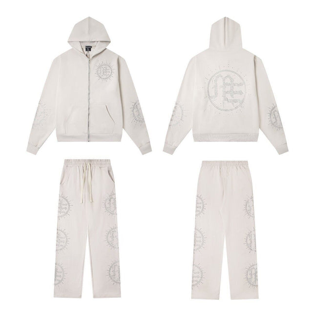 Mixed Emotion Rhinestone Tracksuit Set
