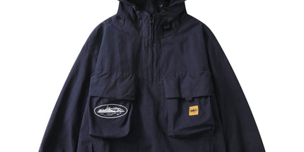 Men's Drill Multi-Pocket Hooded Jacket