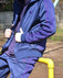 S / 1039 - Navy blue dark purple strips