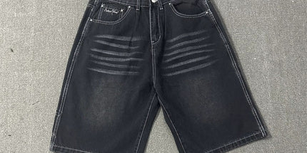 Broken Planet Embroidered Denim Shorts