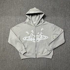 Space gray zip-up jacket
