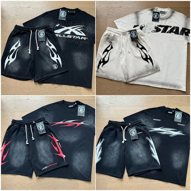 Hellstar set short-sleeve T-shirt and shorts set for men