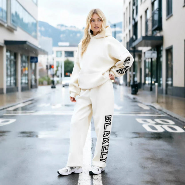 Letter Print Tracksuit Set