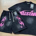 675-7807 Washed Black Pink Set
