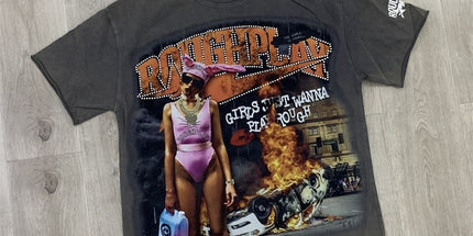 RoughPlay Distressed Rhinestone T-Shirt