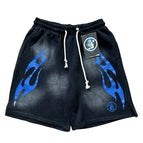 7807 washed black blue pure cotton fabric