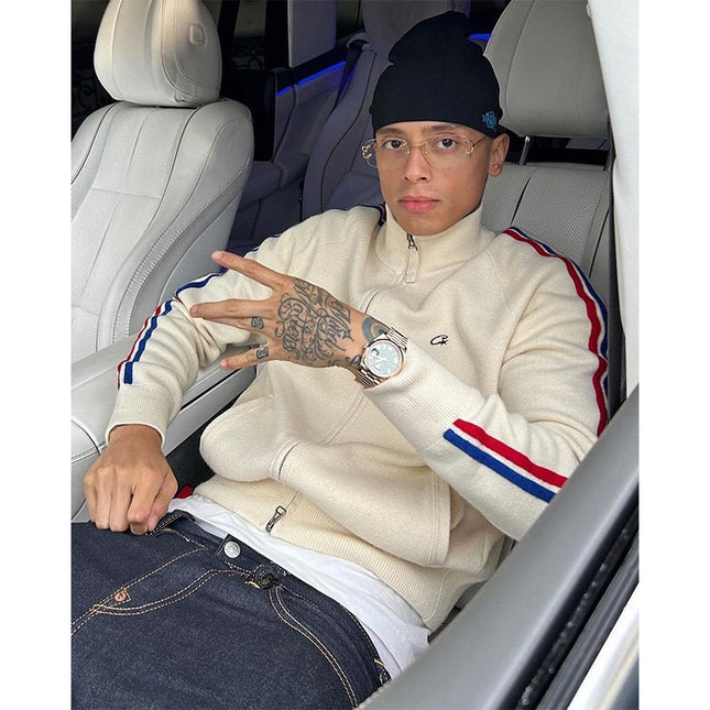 Men's Drill Embroidered Knit Jacket